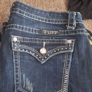 Cowgirl Tuff Dark Blue Boot Cut Jeans with Rhinestone Pocket